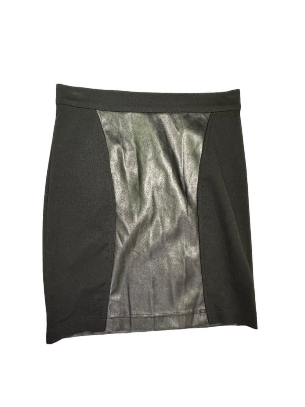 Gianni Bini Womens Black Faux Leather Panel Mini Skirt XS